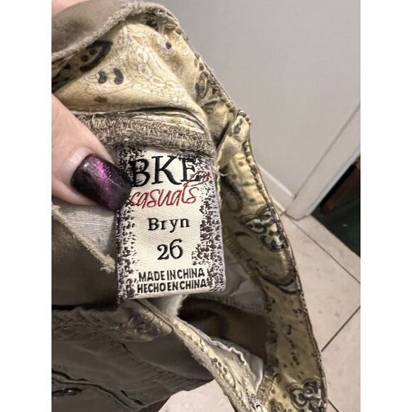 Bke Casual Brown Distressed Bryn Chono Pants Sz 26 - Picture 5 of 6